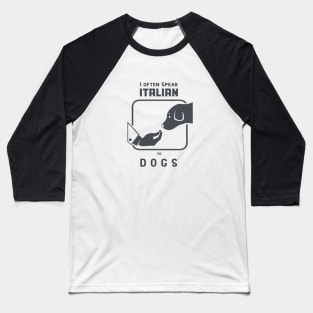 Funny Italian hand gesture and a dog, dark ink Baseball T-Shirt